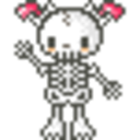 Skeleton Girl — cartoon emoji for Slack & Discord