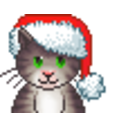 Xmas Cat Grey — cartoon emoji for Slack & Discord