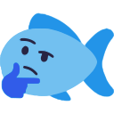 Blue Fish Think — cartoon emoji for Slack & Discord