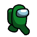 Amongus Green Run — cartoon emoji for Slack & Discord