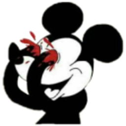 Mickey Bleeding Eyes — mickey-mouse emoji for Slack & Discord (Discord)