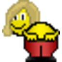 Mooning Girl — smiley emoji for Slack & Discord