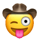 Stuck Out Tongue Winking Cowboy — cowboy emoji for Slack & Discord