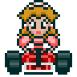 Princess Peach Mario Kart — cartoon emoji for Slack & Discord (Discord)
