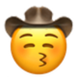 Kissing Closed Eyes Cowboy — emotion emoji for Slack & Discord (Discord)
