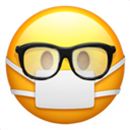 Mask With Fogged Glasses — cartoon emoji for Slack & Discord (Discord)