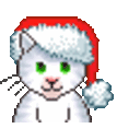 Xmas Cat White — cartoon emoji for Slack & Discord
