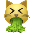 Cat Vomiting — cartoon emoji for Slack & Discord