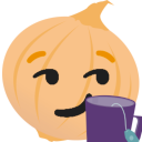 Onion Tea Smirk — cartoon emoji for Slack & Discord