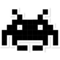 Space Invader Black — pixel-art emoji for Slack & Discord (Discord)