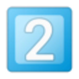Number Two Blue Button — symbol emoji for Slack & Discord (Discord)