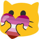Meow Heartlesbian — cartoon emoji for Slack & Discord