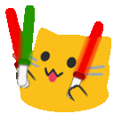 Meow Christmasglowsticks — cartoon emoji for Slack & Discord