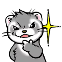 Ferret Scheming — cartoon emoji for Slack & Discord
