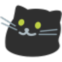 Meow Black Cat — cartoon emoji for Slack & Discord
