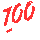 Red 100 Hundred Mark — symbol emoji for Slack & Discord
