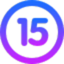Number 15 Neon Glow — number emoji for Slack & Discord (Discord)
