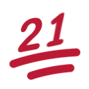 Number 21 Underlined Red — number emoji for Slack & Discord