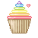 Rainbow Cupcake — cartoon emoji for Slack & Discord