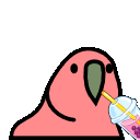Boba Parrot 2 — cartoon emoji for Slack & Discord