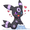 Cute Umbreon — cartoon emoji for Slack & Discord