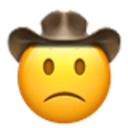 Slightly Frowning Cowboy — cartoon emoji for Slack & Discord