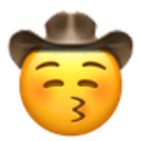 Kissing Closed Eyes Cowboy — emotion emoji for Slack & Discord