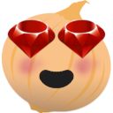 Onion With Ruby Eyes — cartoon emoji for Slack & Discord