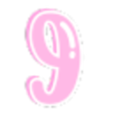 Pink Number9 Bubble — number emoji for Slack & Discord