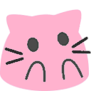 Meow Pink Surprised — cartoon emoji for Slack & Discord
