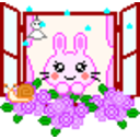 Bunny Window — cartoon emoji for Slack & Discord