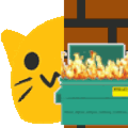 Meow Dumpster Fire — cat emoji for Slack & Discord