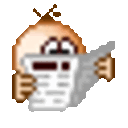 Reading Newspaper — cartoon emoji for Slack & Discord