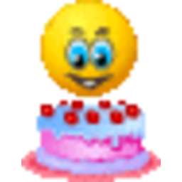 Eating Birthday Cake — smiley emoji for Slack & Discord (Discord)