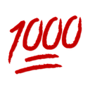 Red 1000 Score Underlined — red emoji for Slack & Discord
