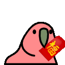 Red Envelope Parrot — cartoon emoji for Slack & Discord