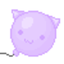 Cat Balloon Purple — cartoon emoji for Slack & Discord