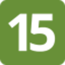 Number 15 Green Square — number emoji for Slack & Discord