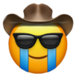 Crying Sunglasses Cowboy — cartoon emoji for Slack & Discord (Discord)