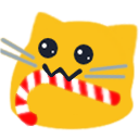 Meow Candycanenom — cartoon emoji for Slack & Discord