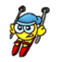 Skiing — cartoon emoji for Slack & Discord