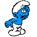Smurf Laughing — cartoon emoji for Slack & Discord