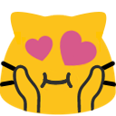 Meow Puffyhearteyes — cartoon emoji for Slack & Discord