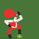 Santa Swinging — santa emoji for Slack & Discord