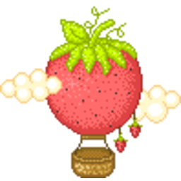 Strawberry Airballoon — cartoon emoji for Slack & Discord (Discord)