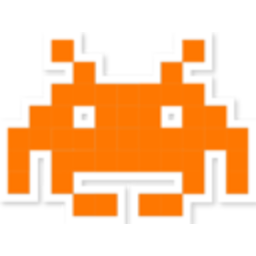Space Invader Orange — cartoon emoji for Slack & Discord (Discord)