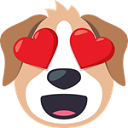 Dog Heart Eyes — cartoon emoji for Slack & Discord