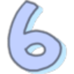 Blue Number Six — number emoji for Slack & Discord (Discord)