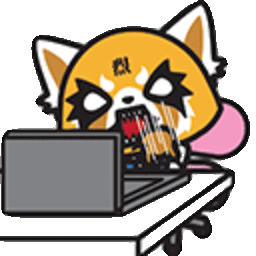 Aggretsuko Computer Rage — cartoon emoji for Slack & Discord (Discord)