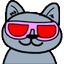 Sunglasses Cat 2 — cartoon emoji for Slack & Discord
